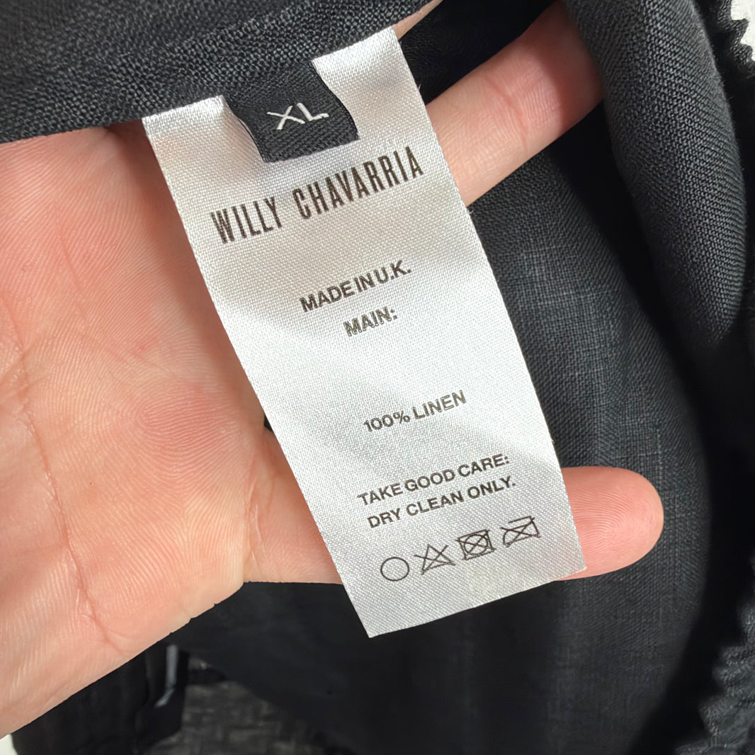 Willy Chavarria Long Baggy Linen Shorts