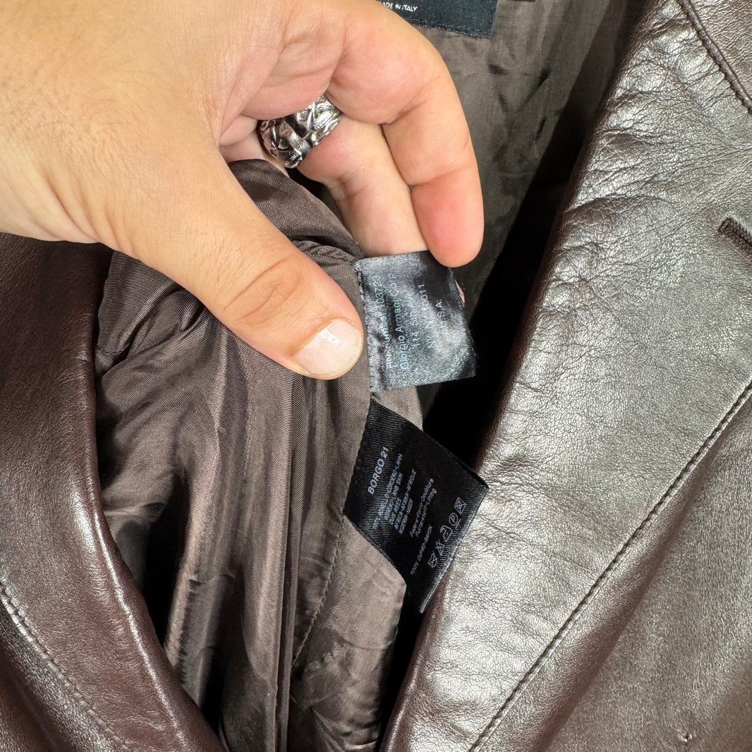 Giorgio Armani Leather Brown Blazer