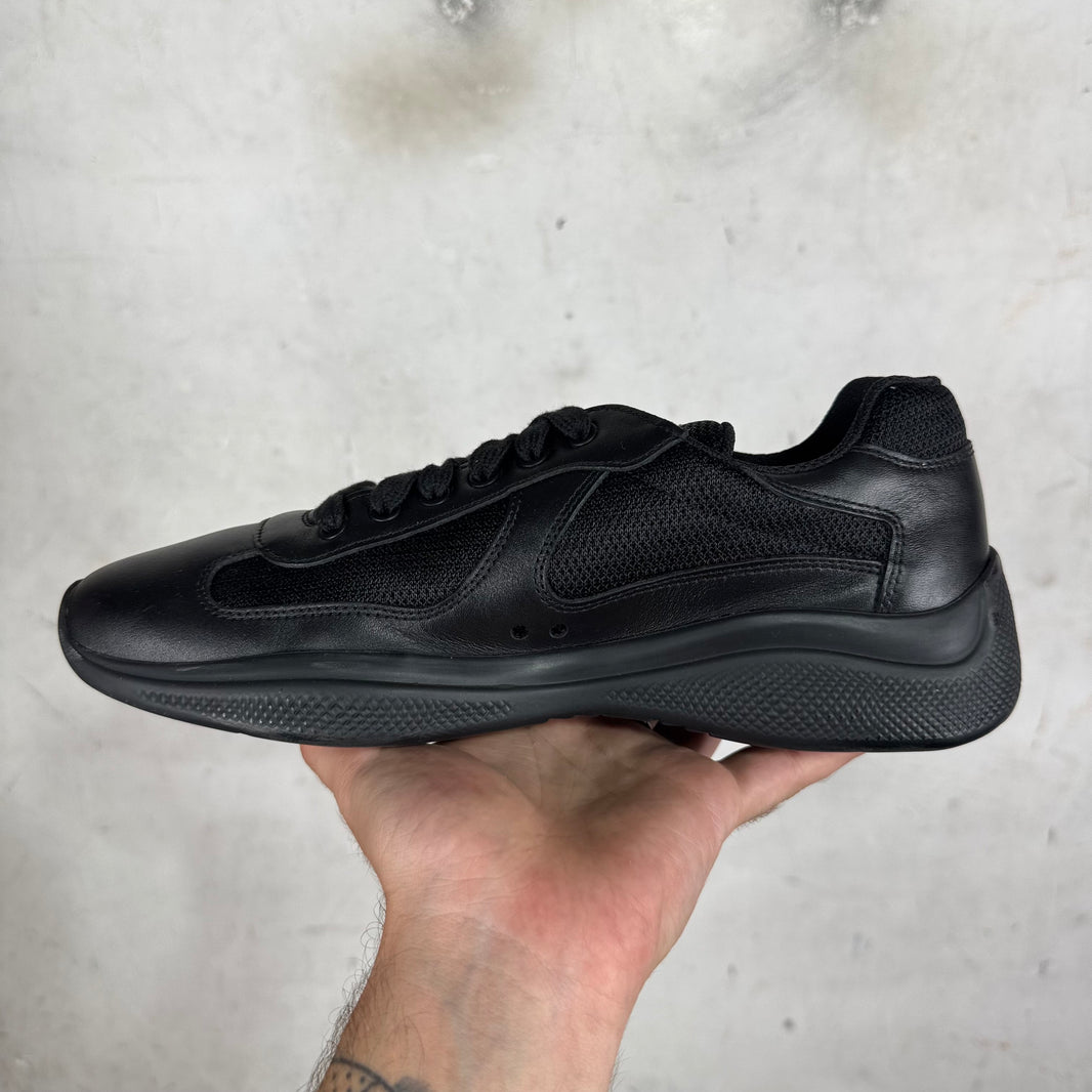 Prada Triple Black Flat Leather Americas Cup