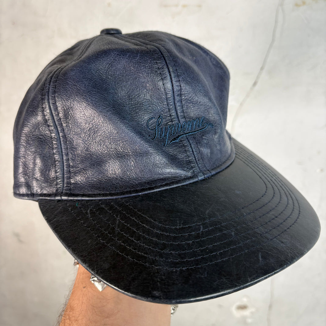 Supreme Leather 6 Panel Hat