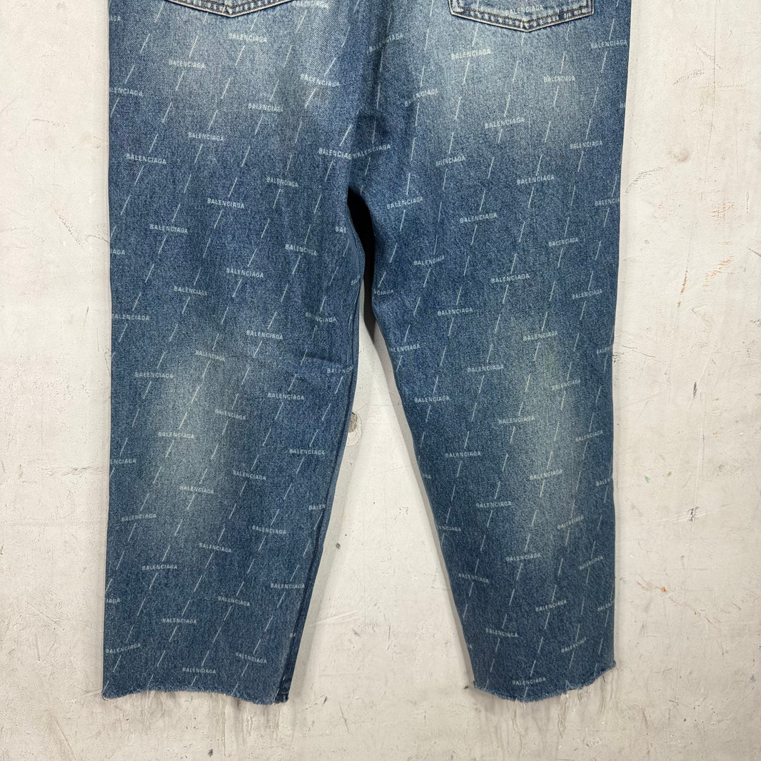Balenciaga AOP Monogram Lightwash Jeans