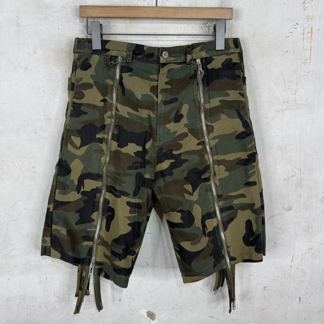 Hood By Air Layered Camo Zip Shorts
