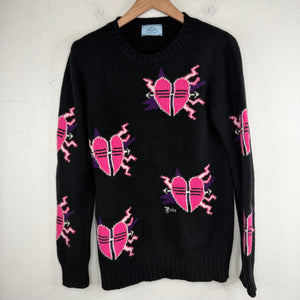 Prada Lightning Heart Knit Sweater