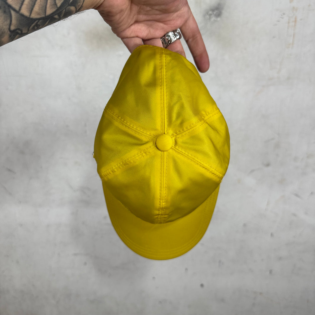 Prada Yellow Nylon Plaque Hat
