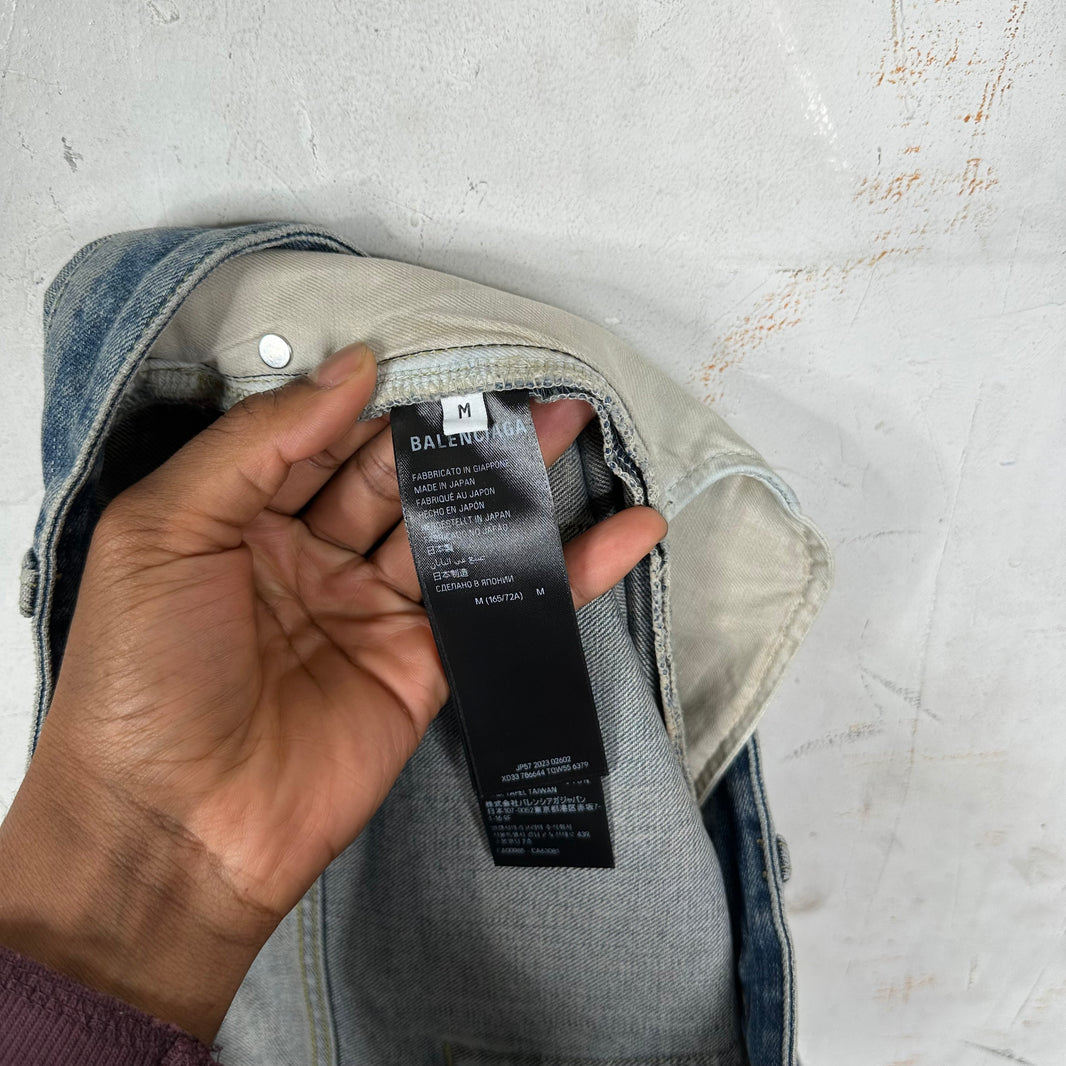 Balenciaga Oversized Blue Drawstring Jeans