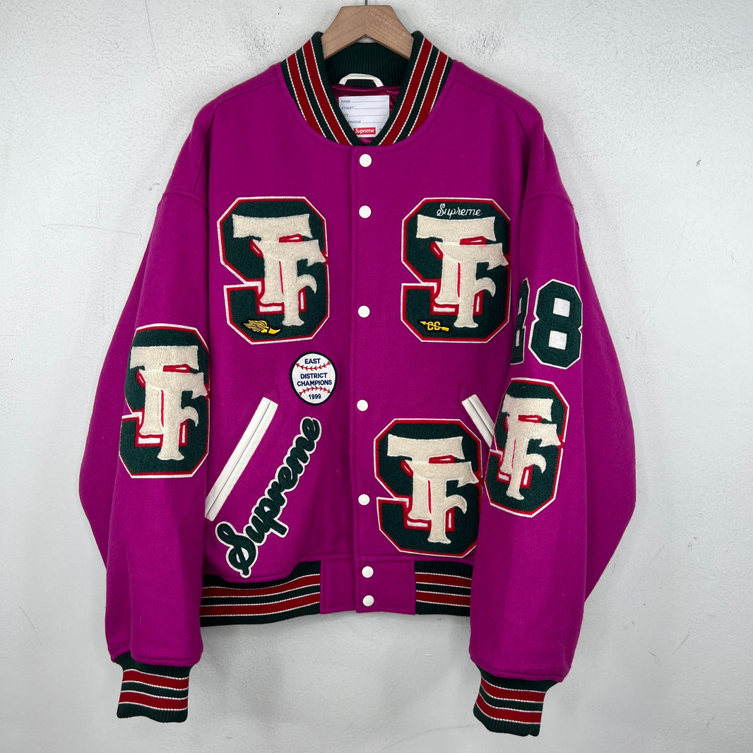 Supreme Magenta Drill Team Varsity Jacket