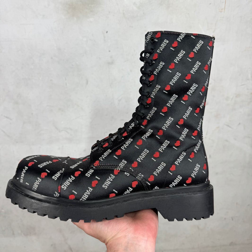 Balenciaga I Love Paris Zip Up Boots