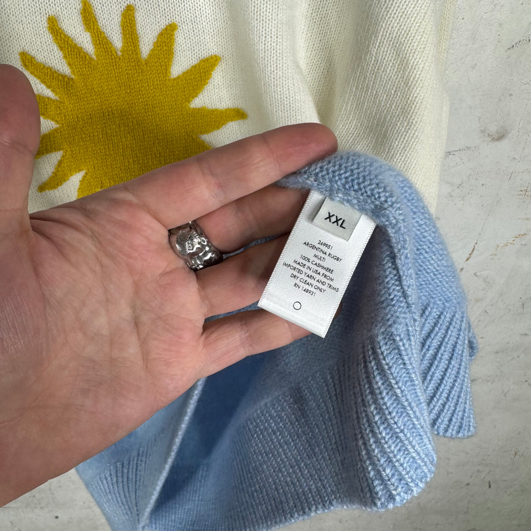 Elder Statesman Cashmere Polymarket Argentian Flag Rugby Sweater