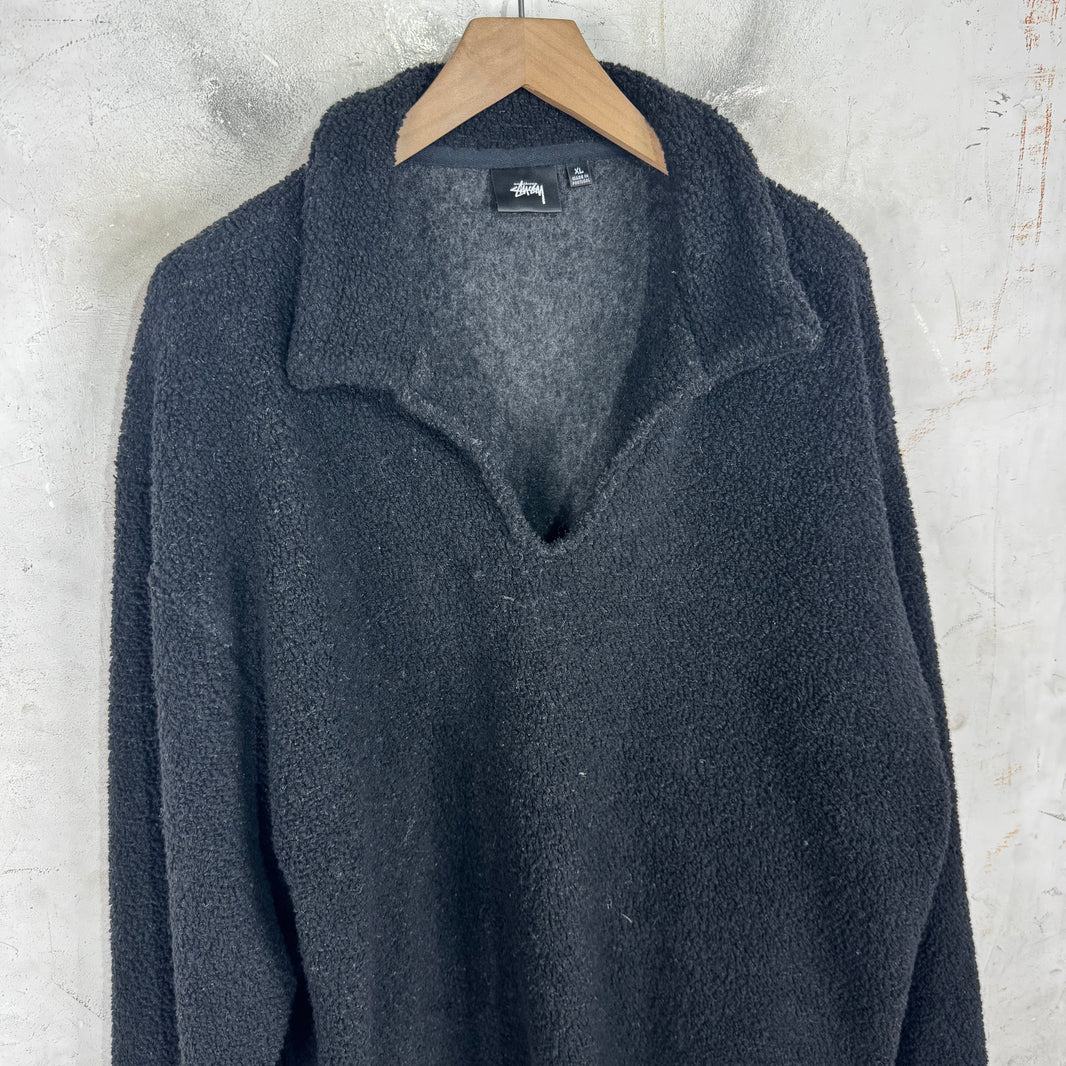 Stussy Black Cowboy Fleece Pullover