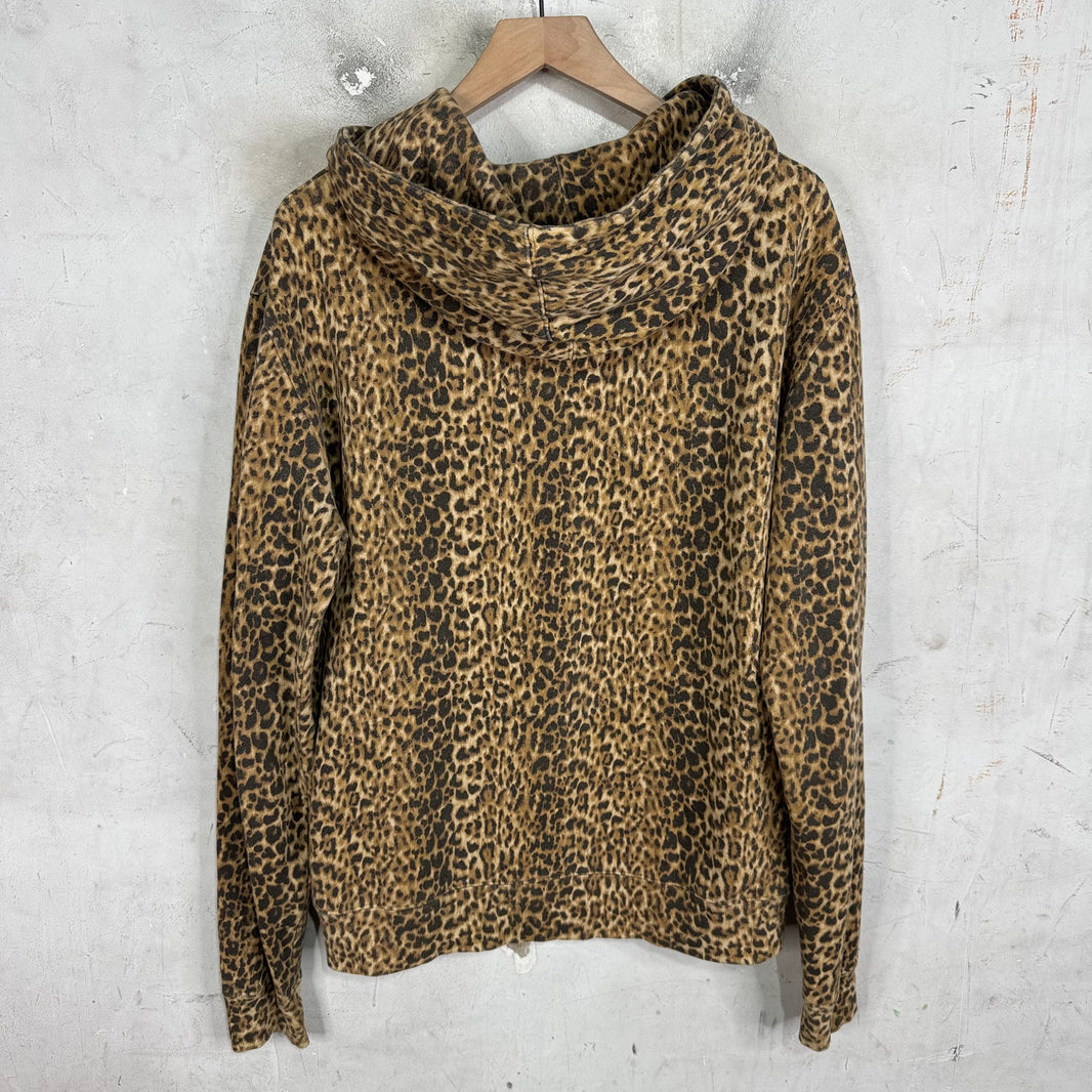 Saint Laurent Cheetah Print YSL Logo Hoodie