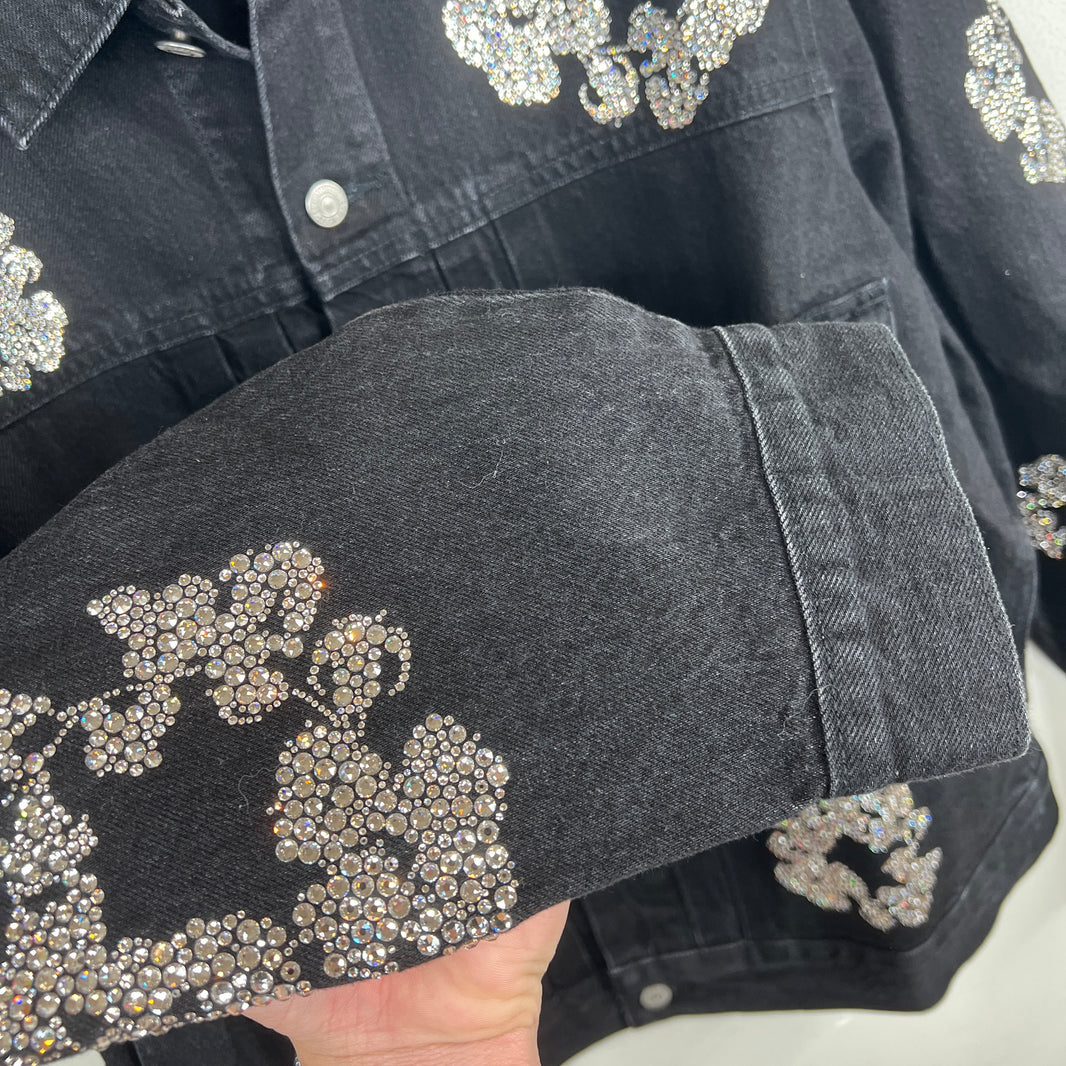 Denim Tears Black Crystal Wreath Denim Jacket