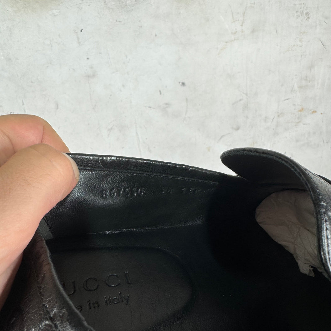 Gucci Leather Monogram Ragazzo Mules