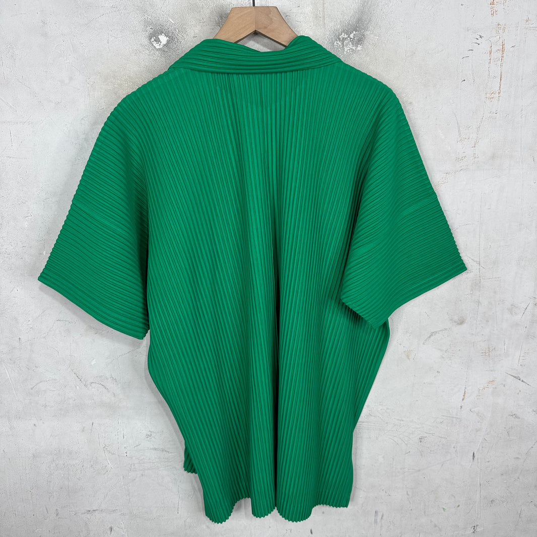 Issey Miyake Homme Plisse Green Buttoned Shirt