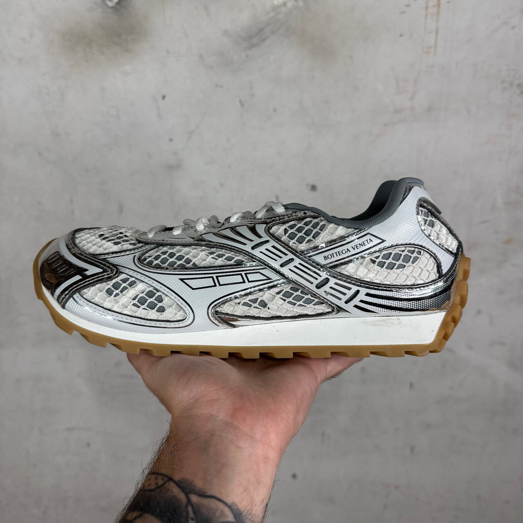 Bottega Veneta Silver Metallic Orbits