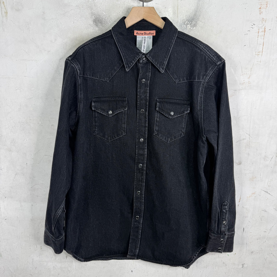 Acne Studios Black Denim Western Snap Overshirt