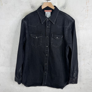 Acne Studios Black Denim Western Snap Overshirt