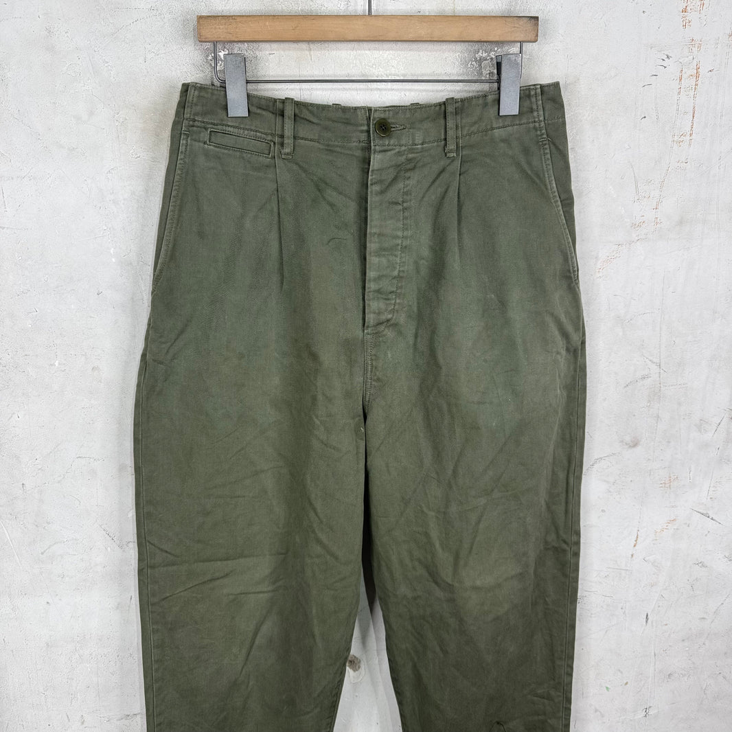 Kapital Green Buckle Back Canvas Pants