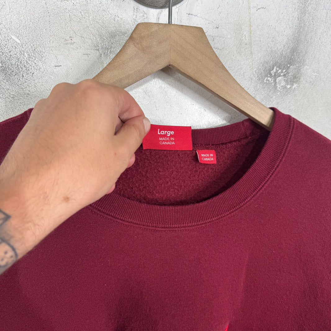 Supreme Maroon Box Logo Crewneck