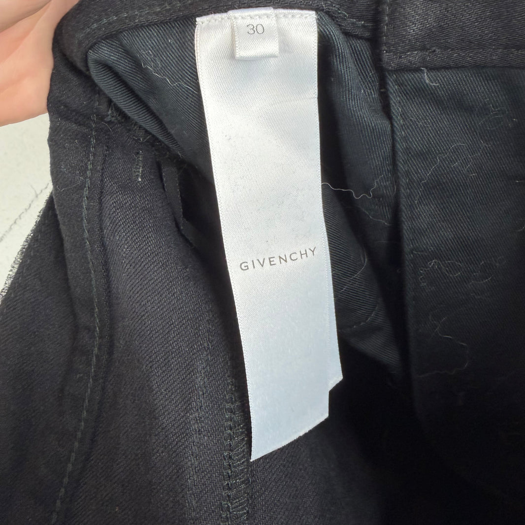 Givenchy Black Cracked Denim Jeans