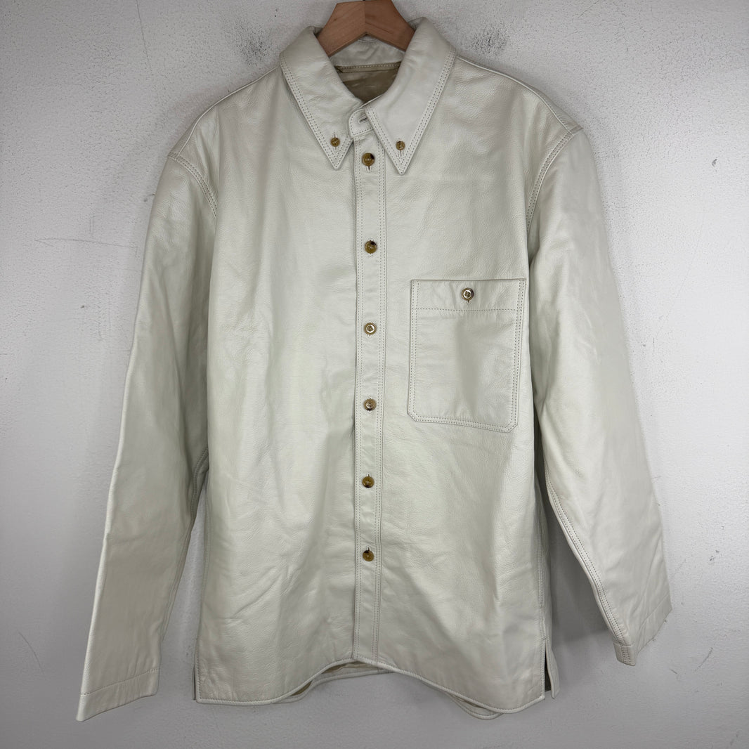 Lemaire Leather Button Up Over Shirt