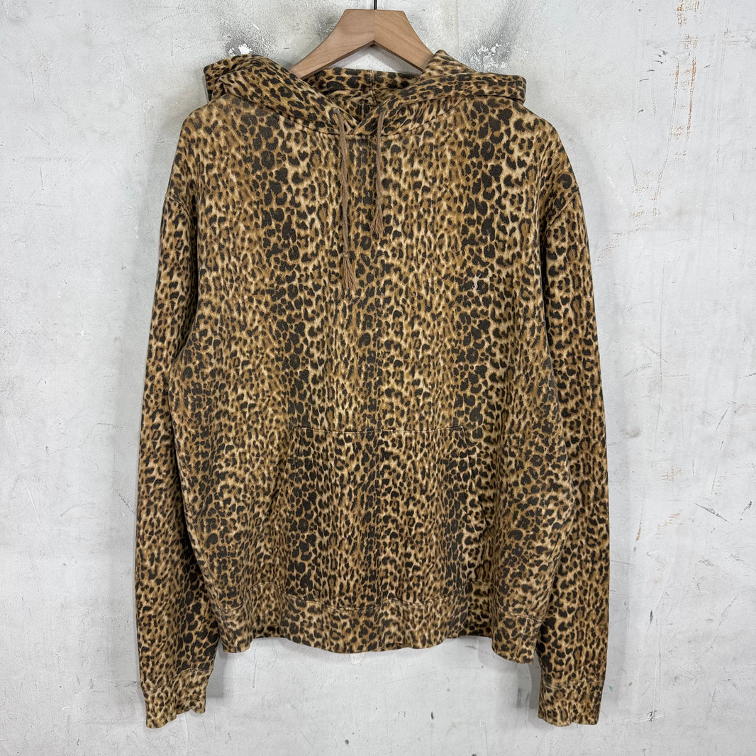 Saint Laurent Cheetah Print YSL Logo Hoodie