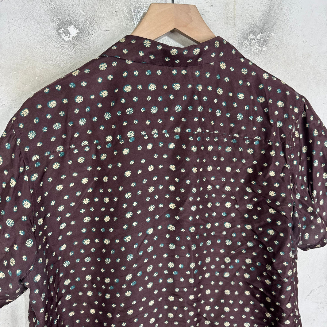 Bode Brown Silk Patterned Shirt