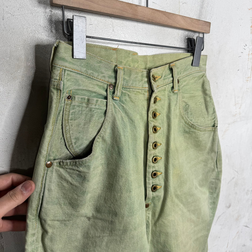 Kapital Mint Buttonfly Flared Jeans