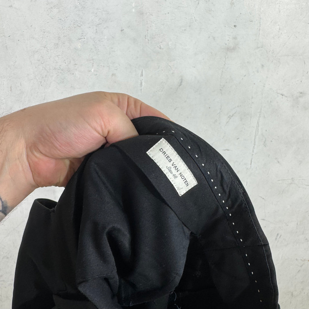 Dries Van Noten Black Wool Blend Trousers