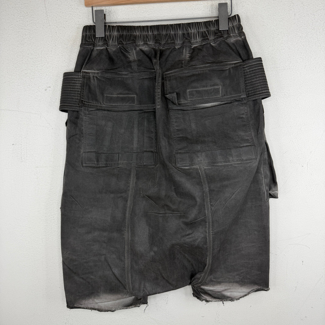 DRKSHDW Waxed Drop Crotch Creatch Shorts