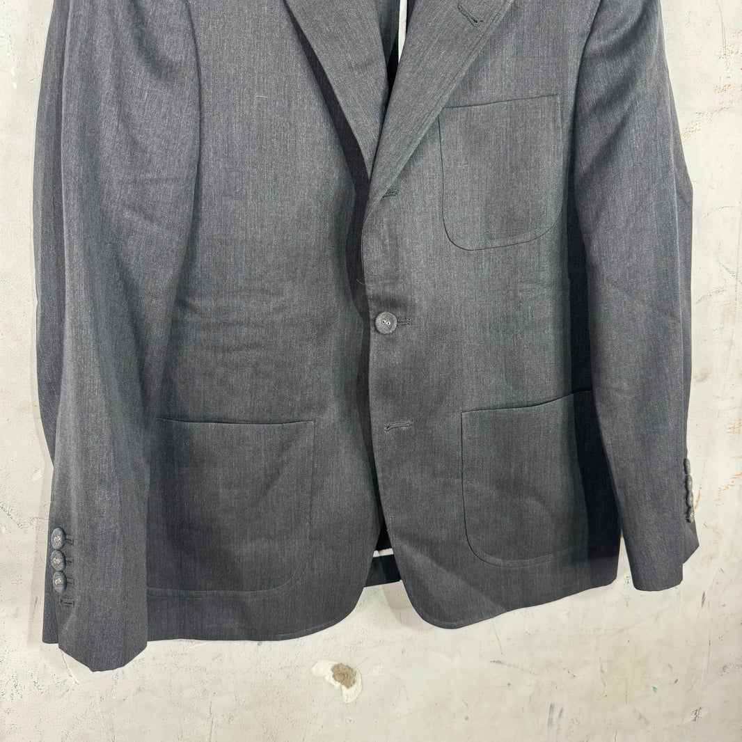 Thom Browne Dark Grey Tailored Plaid Lined Blazer