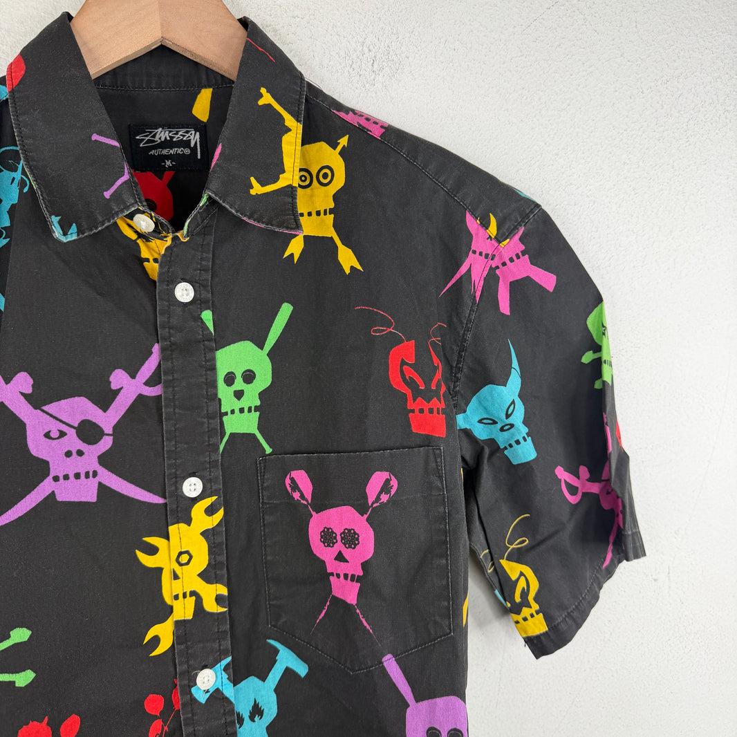Stussy Black Skulls S/S Button Up Shirt