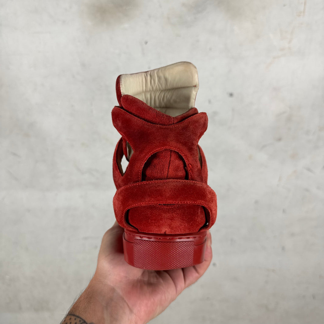 Giuliano Fujiwara Red Suede Skeleton Sneakers