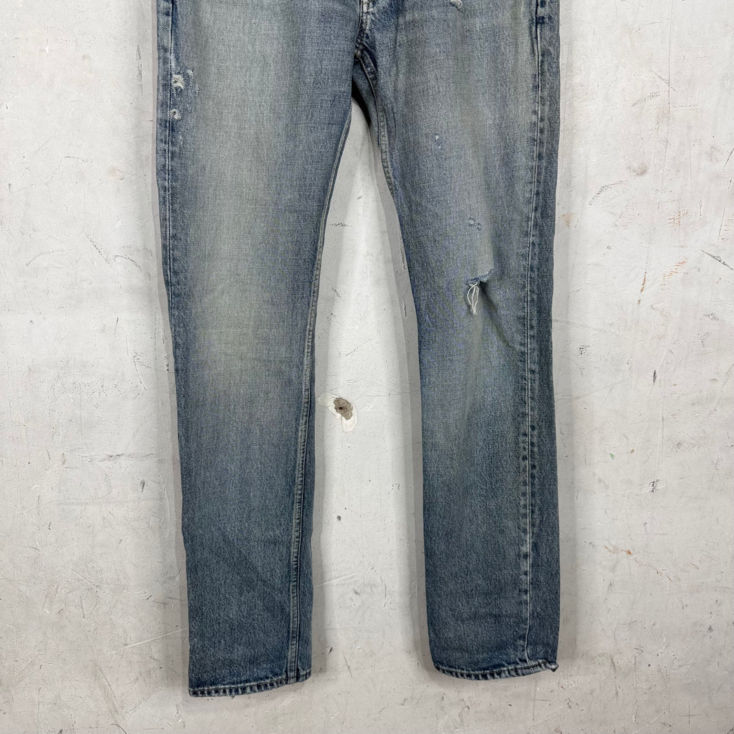 Saint Laurent Lightwash Distressed D8 Jeans