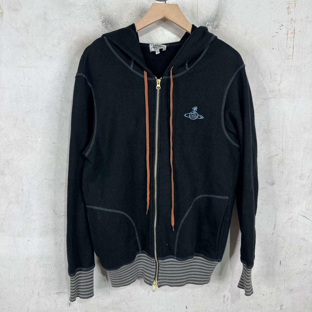 Vivienne Westwood Stripe Ribbing Zip Hoodie