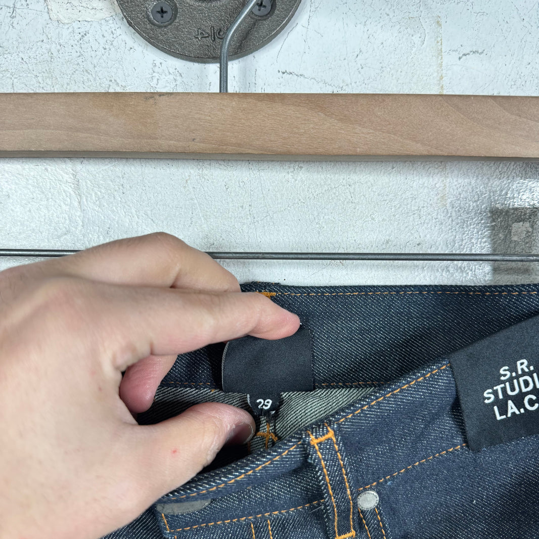 SR Studios Straight Legged Raw Denim Jeans