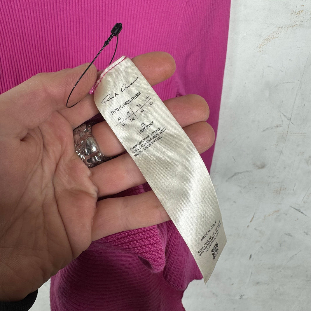 Rick Owens Pink Ribbed Turtleneck