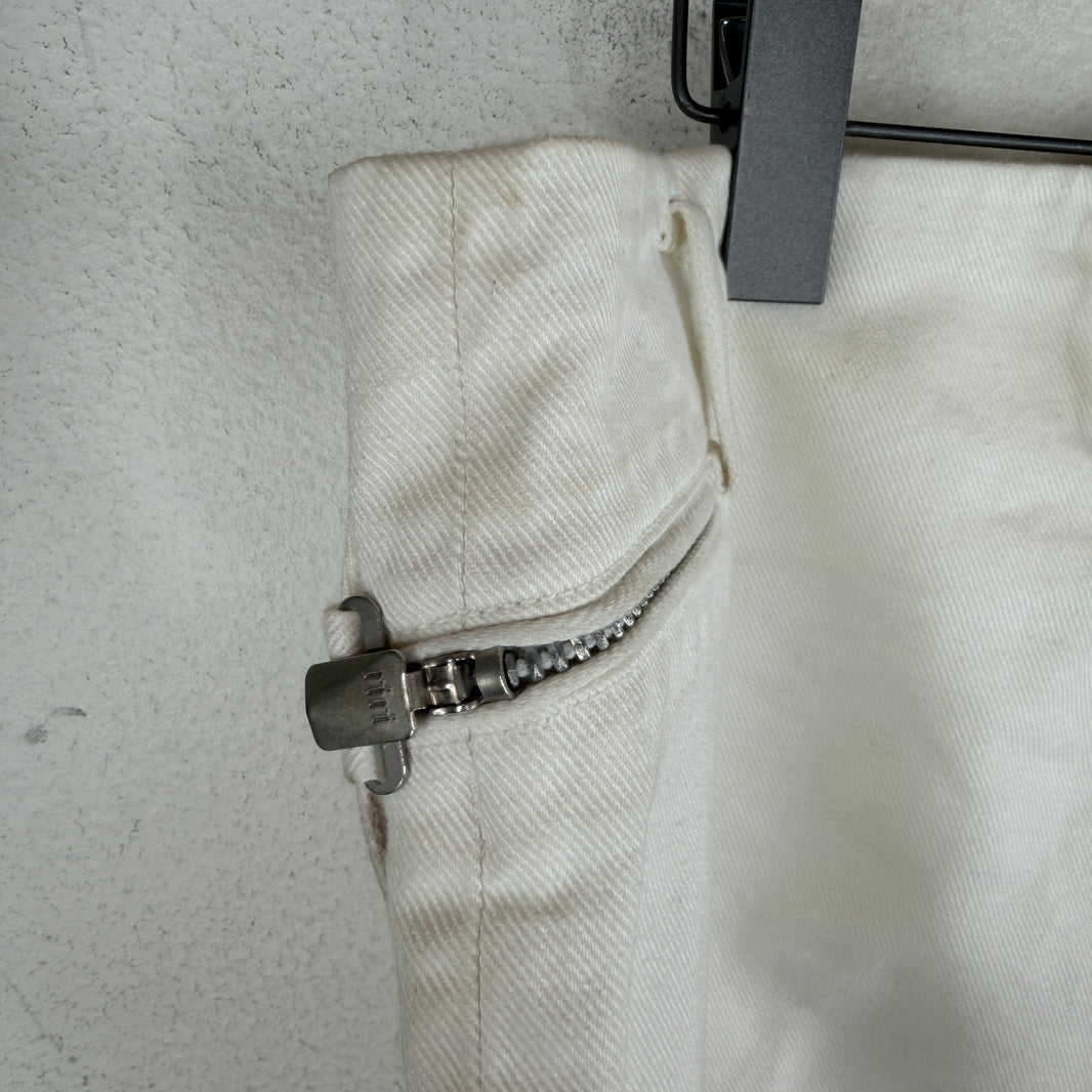 Margiela White Adjustable Waist Trousers
