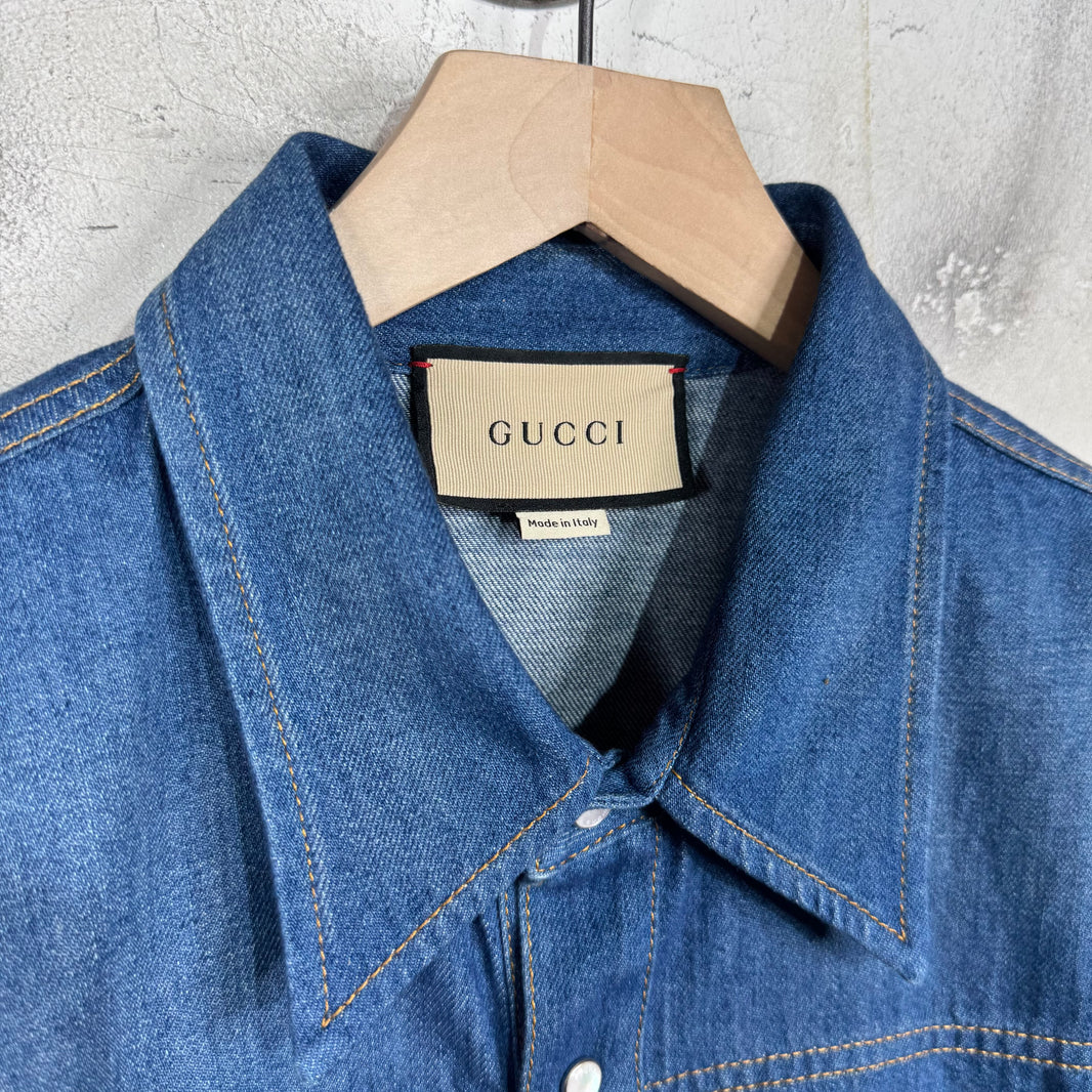 Gucci Light Denim Snapped Shirt