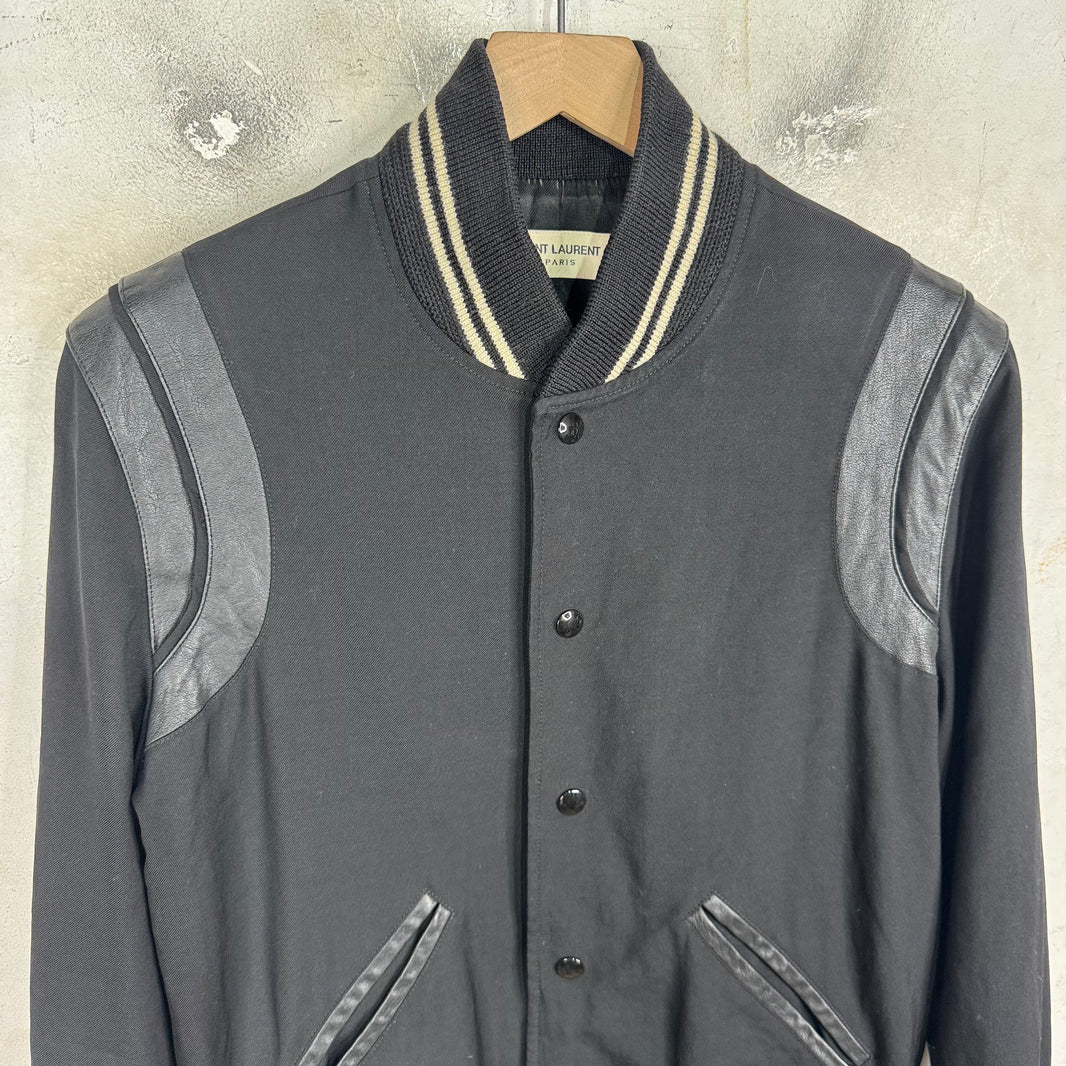 Saint Laurent Black Tonal Light Wool Teddy Jacket