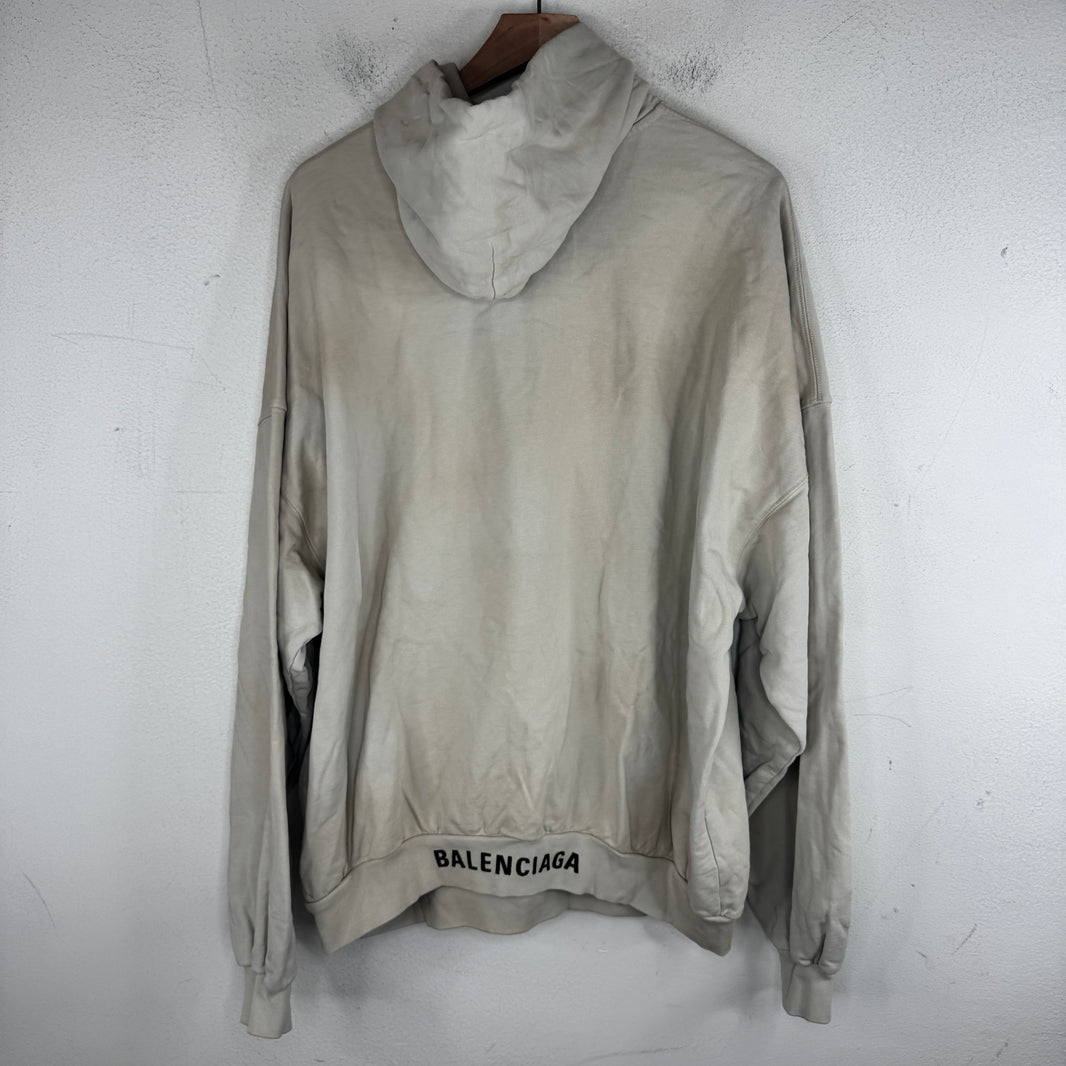 Balenciaga Waistband Embroidered Logo Hoodie