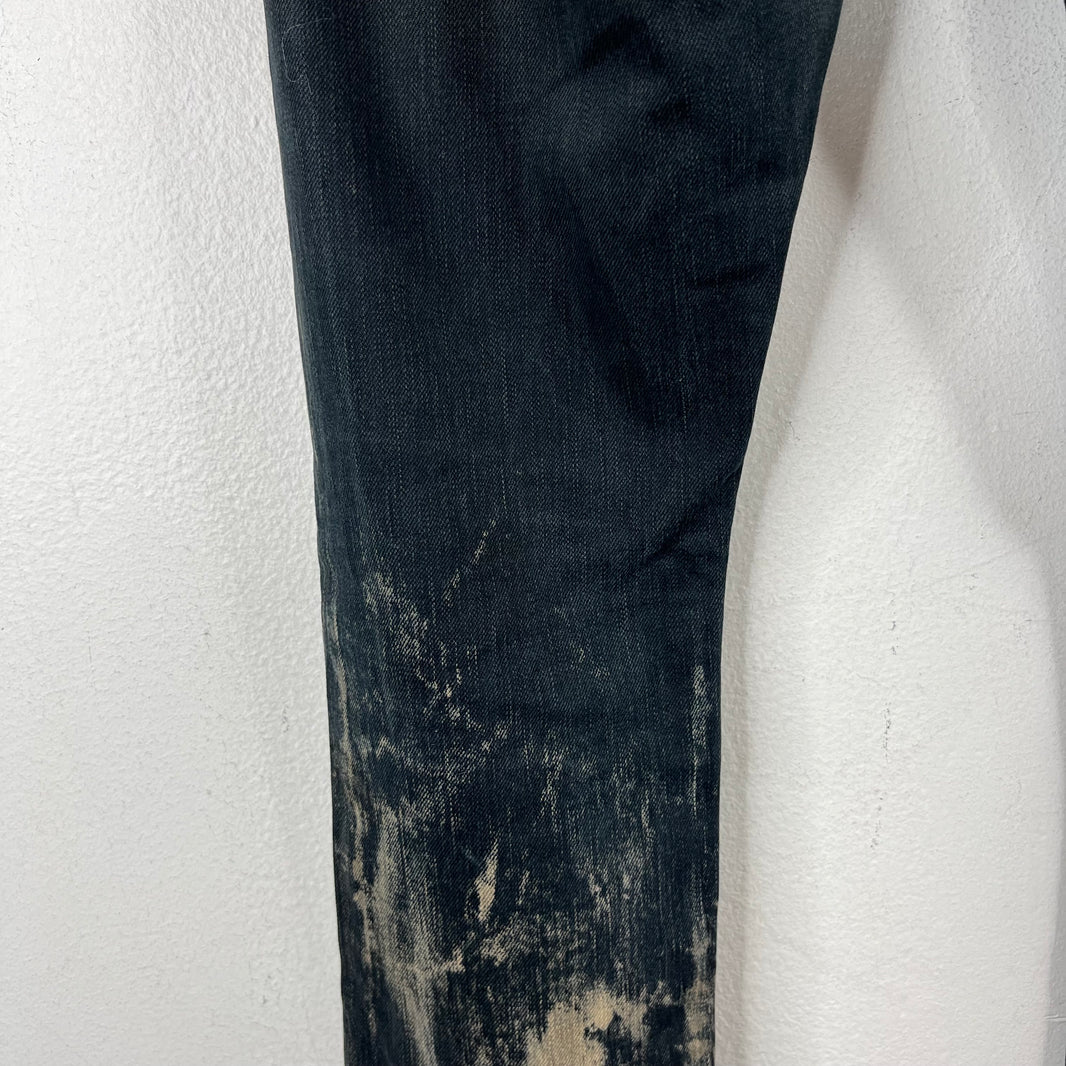 Saint Laurent D02 Black Oil Spill Jeans
