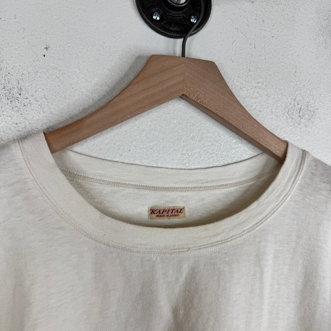 Kapital White Roses Sleeve Print T-Shirt