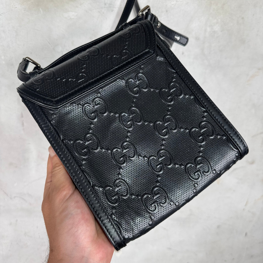 Gucci Flap Embossed Monogram Crossbody