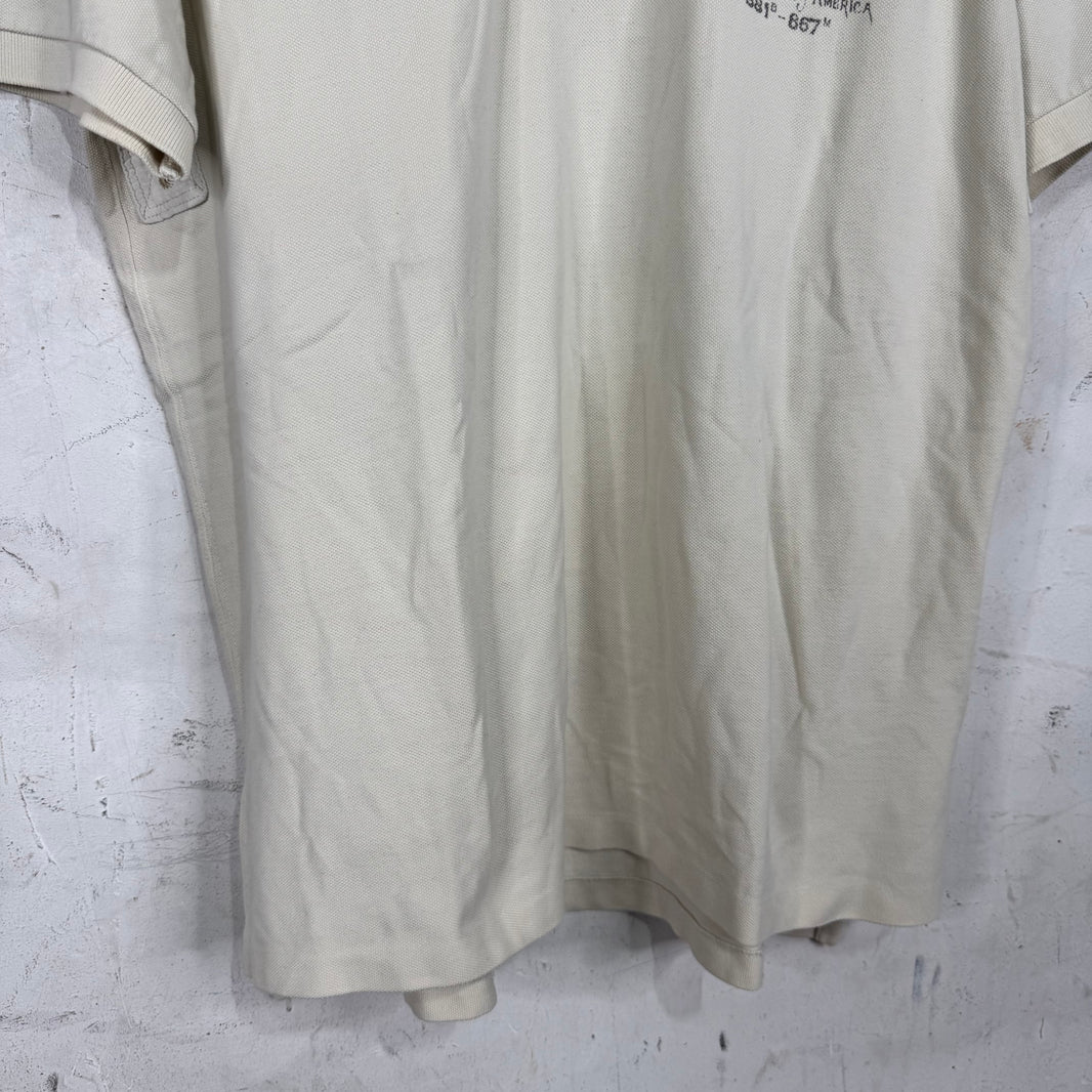 Ralph Lauren White/Navy Stencil Crest Pony Polo