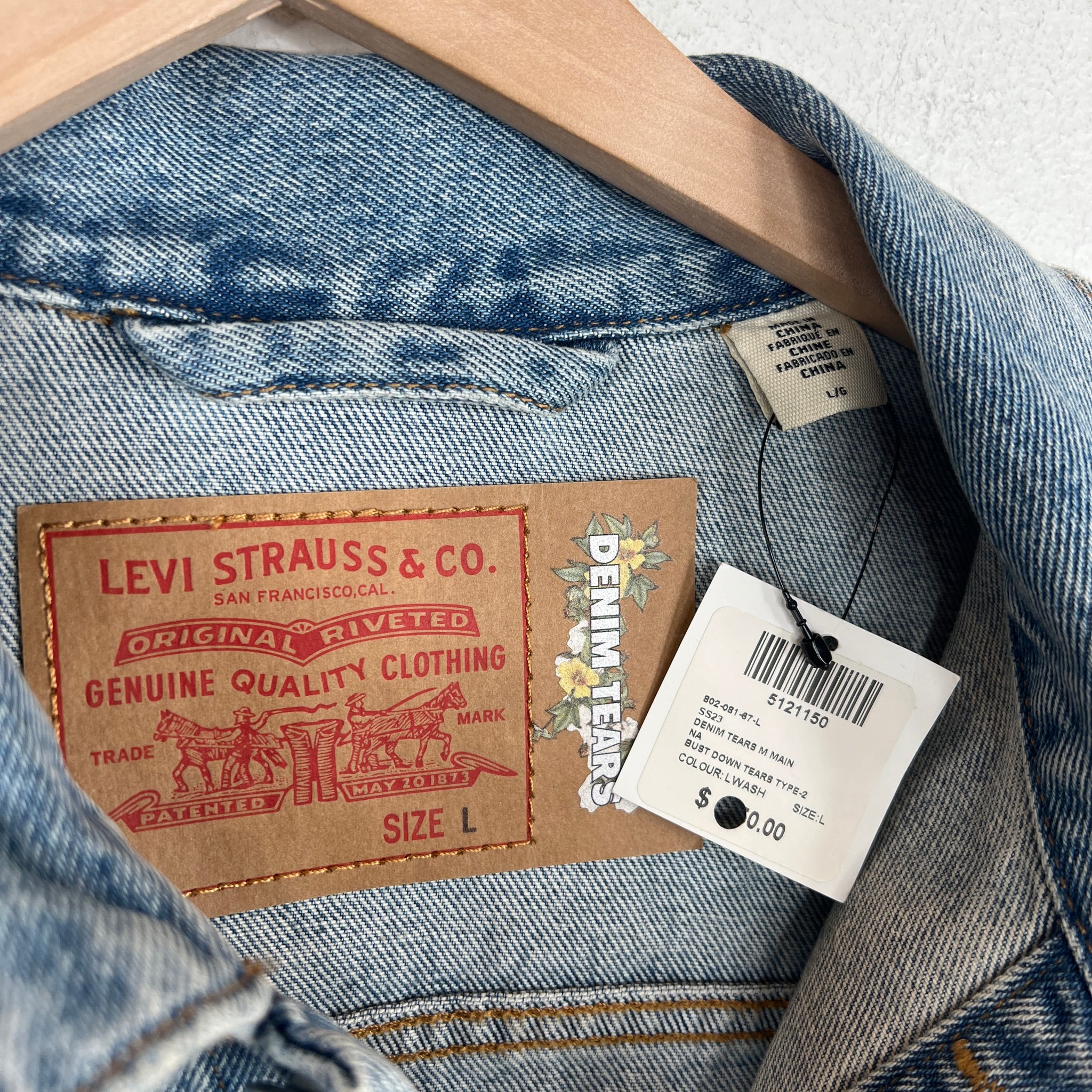Denim Tears Blue Crystal Wreath Denim Jacket