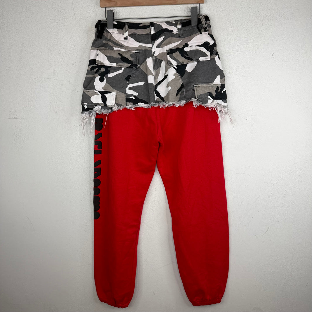 Vetements 2019 Red/Camo Runway Hybrid Sweatpants