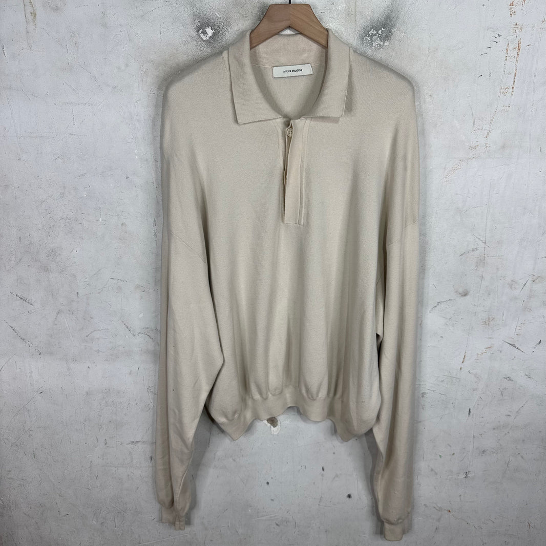Entire Studios Sample Cream Knitted Rugby