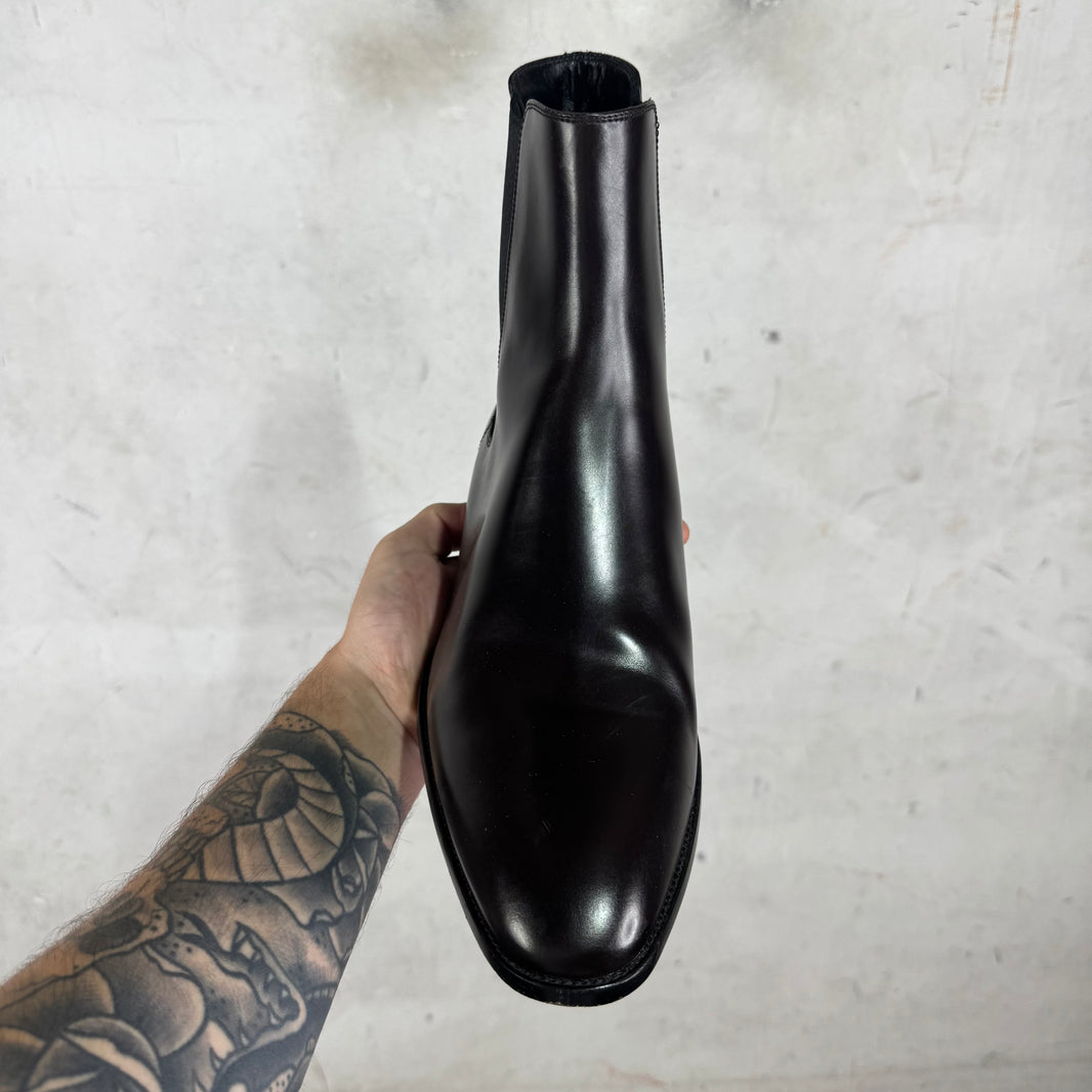 Saint Laurent Dark Brown Leather Wyatt Boots