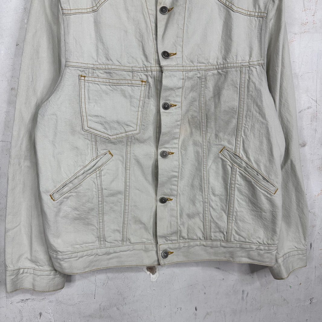Margiela Beige Cut Collar Denim Jacket