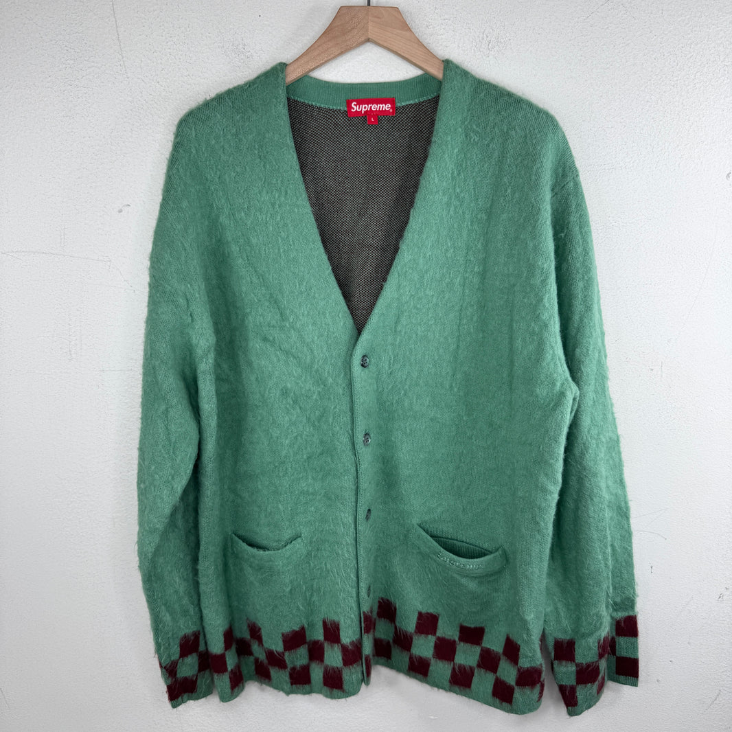 Supreme Green Checkered Cardigan